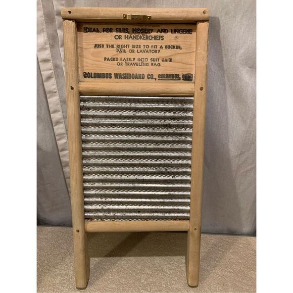 Washboard Vintage Home Decor Dubl Handi-Columbus Ohio Wash Board 18" X 8 1/2" - Picture 6 of 7